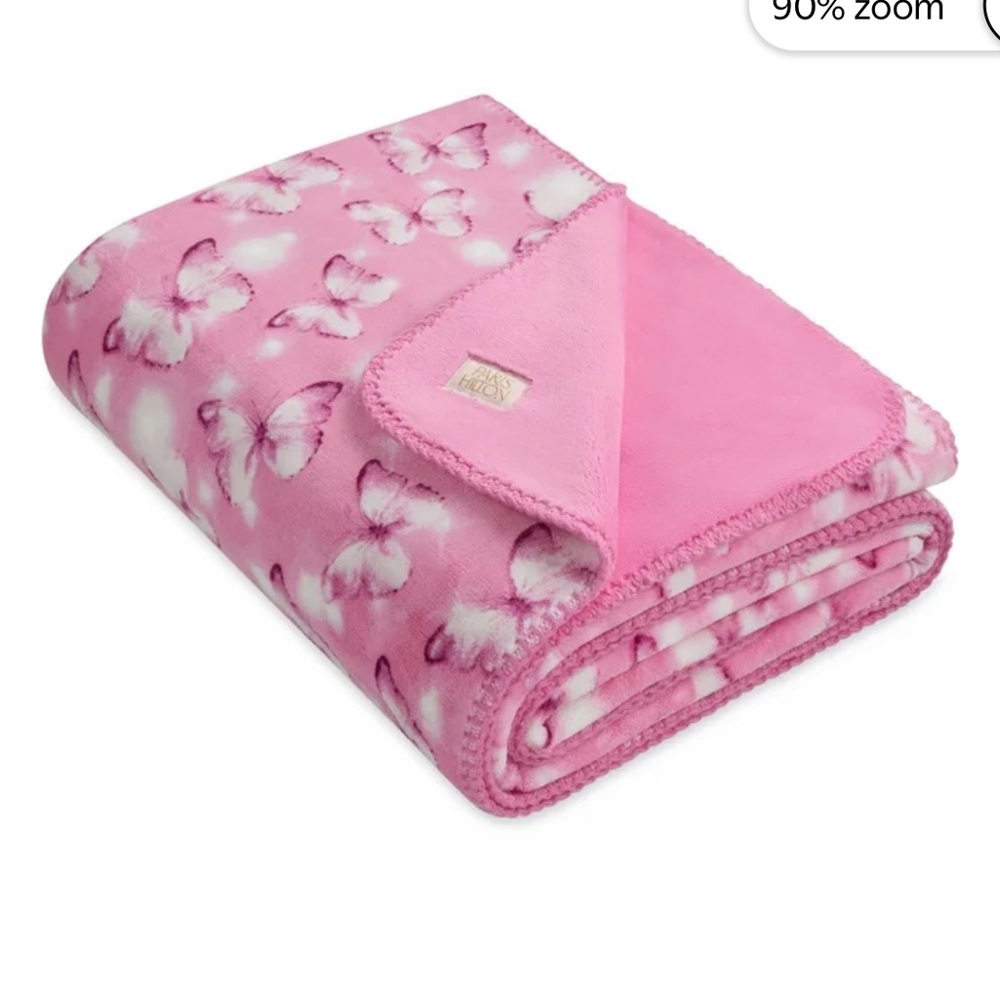 Paris Hilton Pink Butterfly Throw Blanket NEW 60x70
